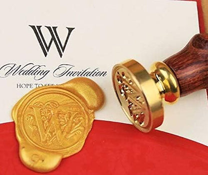 Vintage Santa Claus Monogram Sealing Wax Seal Stamp Rose Gold Metal Handle Kit - Image 8
