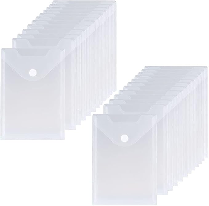 24 Pack Large Clear Die & Stamp Storage Bag Transparent Plastic Folders by Aasjbofa