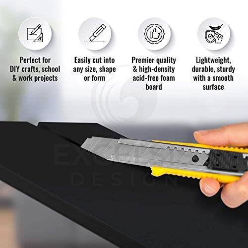 Black Foam Board 8 x 10 x 3/16" Inch, 15 Pack Acid-Free Foam Core Poster Board - Image 4