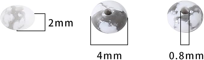 Natural White Howlite Disk Stone Beads 4x2mm 160pcs Rondelle Loose Semi - Image 5