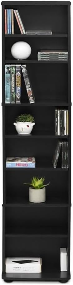 Pemberly Row Engineered Wood Space Saving Multimedia Storage Tower in Espresso - Image 5