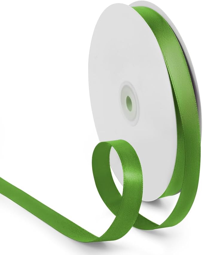5/8 Inch 100 Yards Satin Ribbon Army Green, Solid Color Fabric Ribbon by HimBen