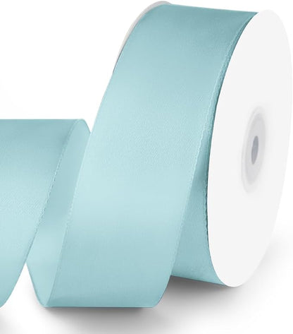 KMER LIFE 1-1/2" Wide x 50 Yards Baby Blue Single Faced Polyester Satin Ribbon by KMERLIFE