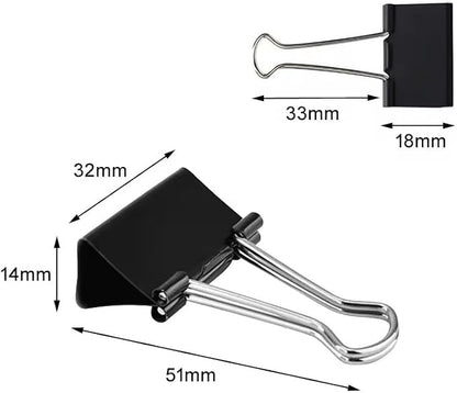 100 Pack Medium Binder Clips, Standard 32mm/1.25 in Binder, Durable Medium - Image 2