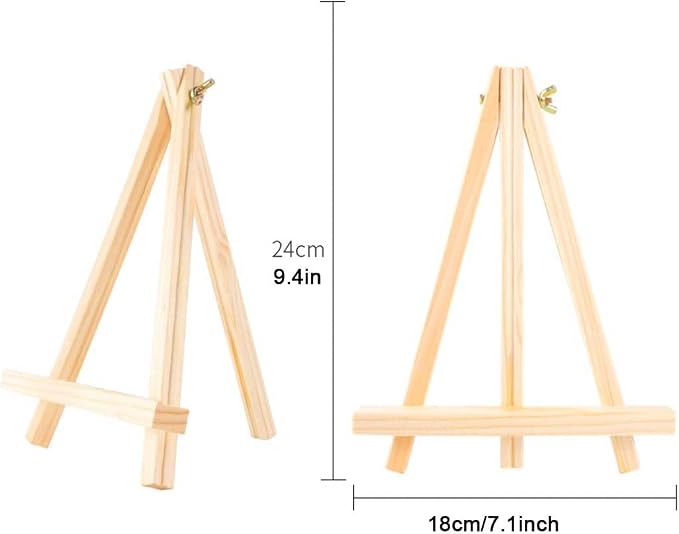 9.4" Tall Natural Pine Wood Tripod Easel Photo Painting Display Portable Tripod - Image 2