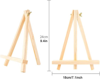 9.4" Tall Natural Pine Wood Tripod Easel Photo Painting Display Portable Tripod - Image 2