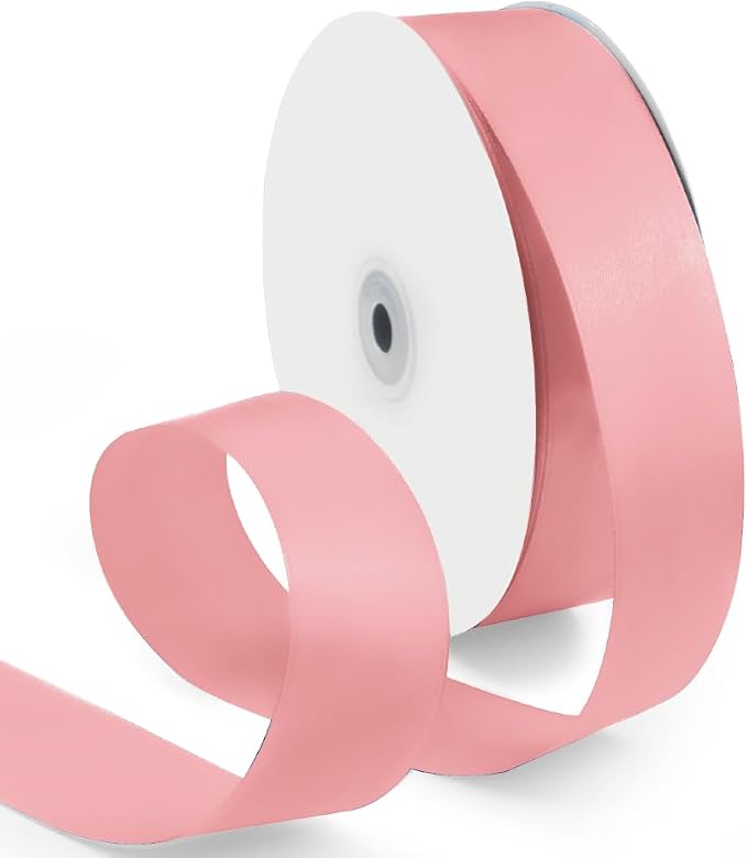 1-1/2 Inch 100 Yards Satin Ribbon Dusty Pink, Solid Color Fabric Ribbon by HimBen