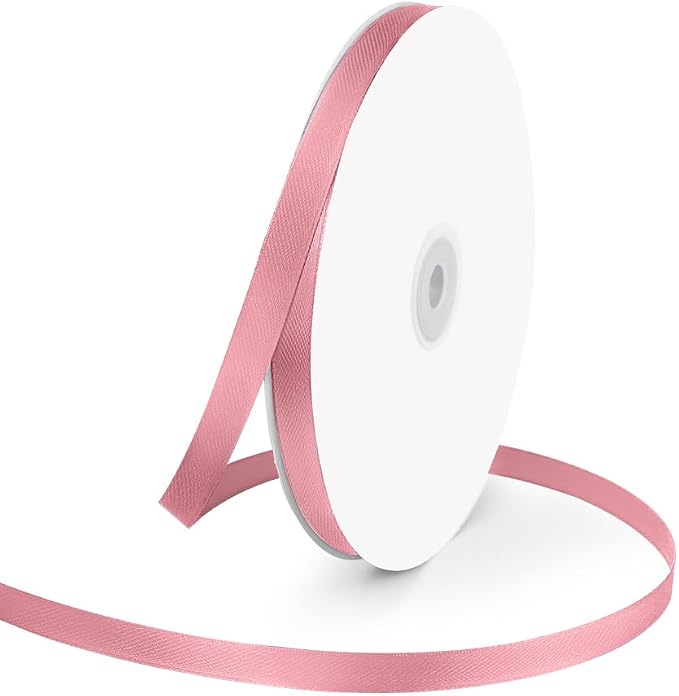 3/8" Wide x 100 Yards Single Face Polyester Satin Ribbon, Satin Ribbon by KMERLIFE