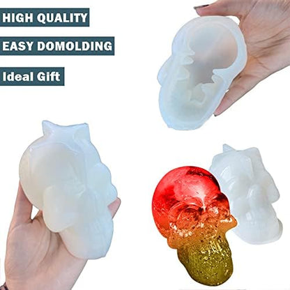 3D Skull Candle Silicone Molds Set, Skull Mold and 6 Holes Mini Candle Mold - Image 3