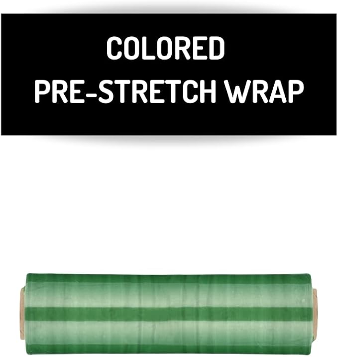 PSBM Green Stretch Wrap, 15 Inch x 1476 Feet, 144 Pack, Tinted Pre-Stretched - Image 2