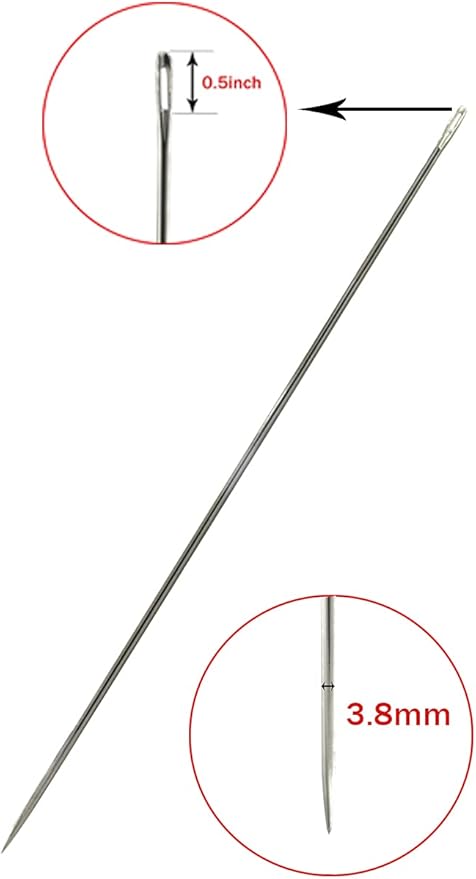 Marcobrothers 4" 2 pcs Professional Upholstery Large Eye Long Needle, - Image 6