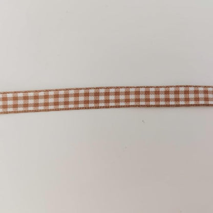Micomon Khaki and White Woven Edge Plaid Ribbon 100% Polyester Gingham Ribbon - Image 8