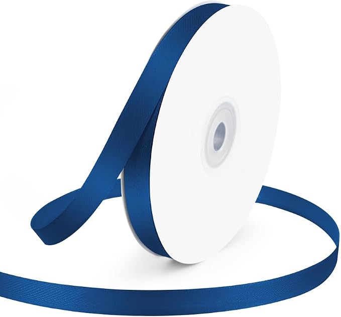 KMER LIFE 3/8" Wide x 50 Yards Navy Blue Single Faced Polyester Satin Ribbon by KMERLIFE