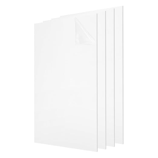 uxcell 4Pcs Acrylic Sheets 12x8 Inch Acrylic Panel 1/8 Inch-3mm Plastic Board by uxcell