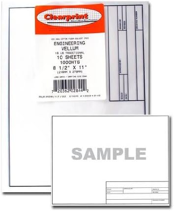 Clearprint Vellum Sheets with Engineer Title Block, 8.5x11 Inches, 16 lb. - Image 2