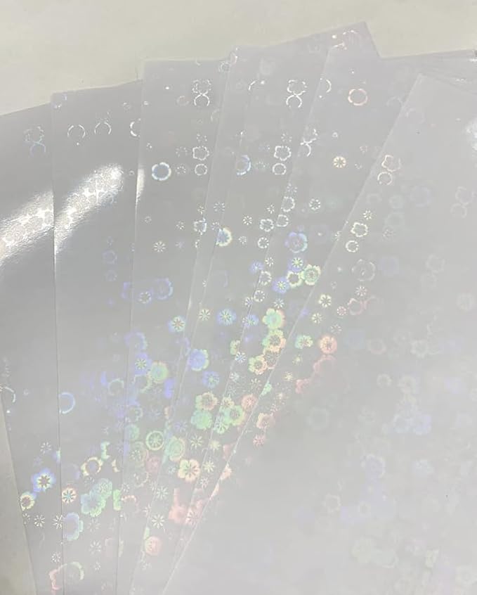 Syntego A4 Self Adhesive Transparent Holographic Sticker Paper Vinyl 8.5 X 11 - Image 3