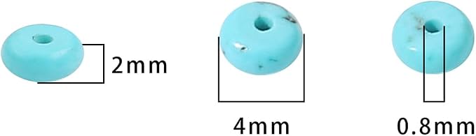 Natural Blue Turquoise Disk Stone Beads 4x2mm 160pcs Rondelle Loose Semi - Image 5