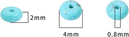 Natural Blue Turquoise Disk Stone Beads 4x2mm 160pcs Rondelle Loose Semi - Image 5