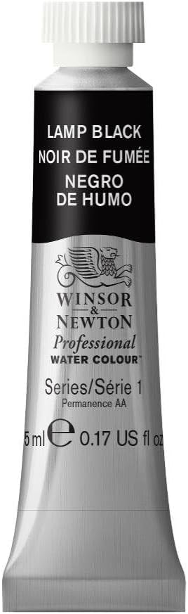Winsor & Newton Professional Water Colour Paint, 0.17-oz Tube, Lamp Black by WinsorNewton