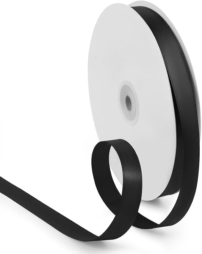 5/8 Inch 100 Yards Black Ribbon, Birthday Party Decoration, Valentine's Day by HimBen