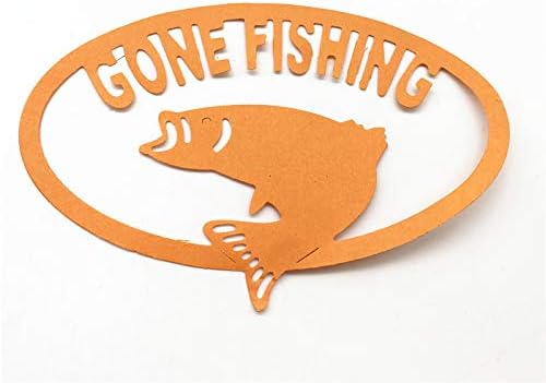 Metal Gone Fishing Words Cutting Dies, Two Fish Die Cuts Embossing Stencils - Image 7
