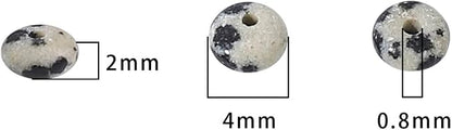 Natural Dalmatian Disk Stone Beads 4x2mm 160pcs Rondelle Loose Semi Gemstone - Image 5