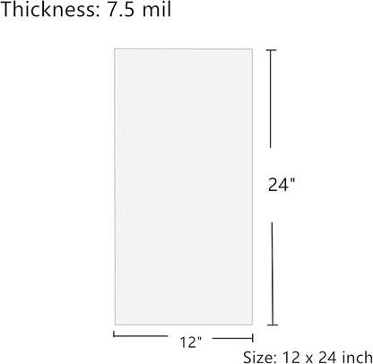 15 Sheets 7.5 mil Acetate Mylar Sheet 12 x 24 inch Transparent PET Blank - Image 2