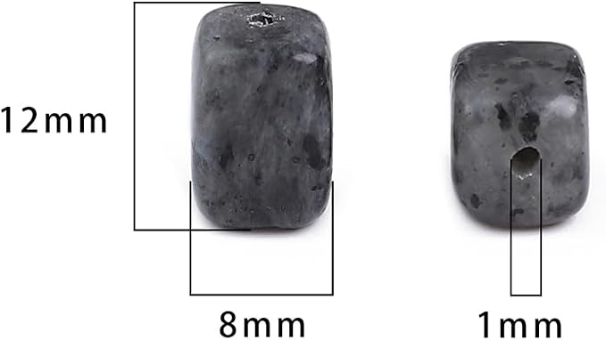 Natural Black Spectrolite Cuboid Stone Loose Semi Gemstone Beads - Image 2