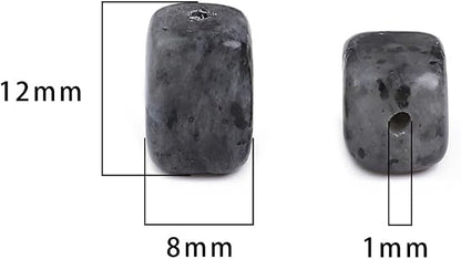 Natural Black Spectrolite Cuboid Stone Loose Semi Gemstone Beads - Image 2