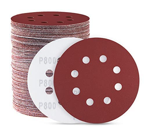 S SATC 5 Inch Orbital Sandpaper Hook and Loop Sanding Discs 800 Grit Orbital by SSATC