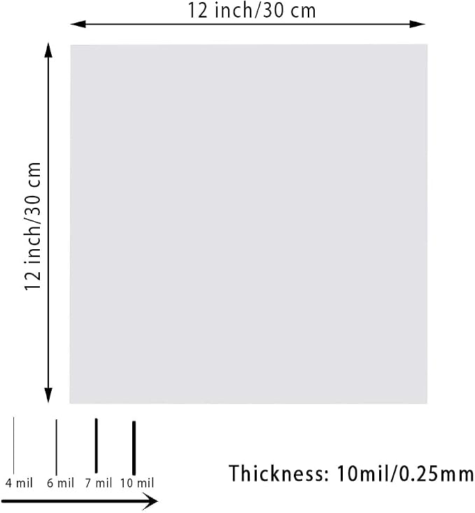 10 Sheets 10 mil Mylar Sheet, 12 x 12 inch Milky Translucent Plastic Blank - Image 2