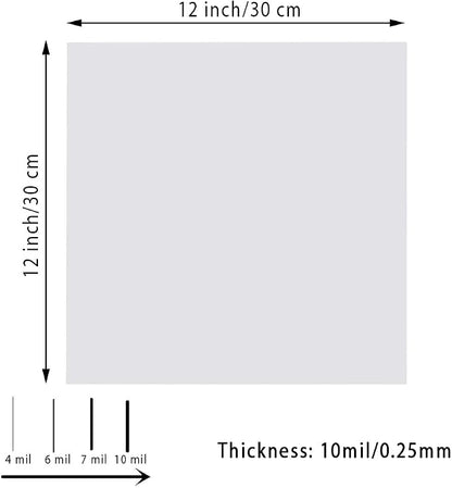 10 Sheets 10 mil Mylar Sheet, 12 x 12 inch Milky Translucent Plastic Blank - Image 2