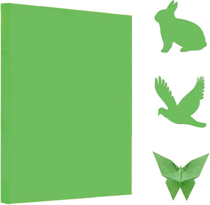 A4 Origami Paper Green 100 Sheets, 8.27×11.7 inch Double Sided Color Easy Fold by Pyrisuu