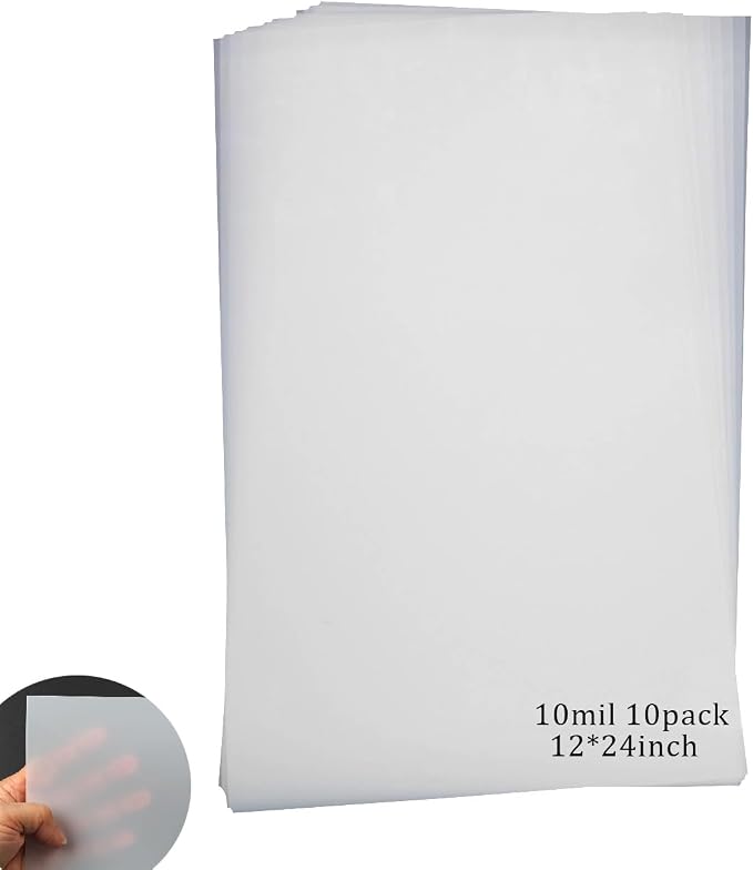 EGOSKY 10 Sheets 10 mil Mylar Sheet 12 x 24 inch Milky Translucent Plastic by EGOSKY