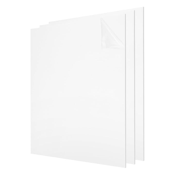 uxcell 3Pcs Acrylic Sheets 8x8 Inch Acrylic Panel 1/8 Inch-3mm Plastic Board by uxcell