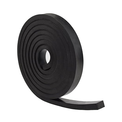 DOBTIM Rubber Strips 1/2" Thick X 1" Wide X 10'Long, Solid Rubber Rolls Use by DOBTIM