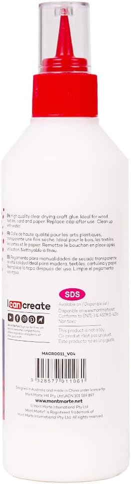 Mont Marte PVA Glue Craft Glue, Fine Tip 250g-3 Pack - Image 3