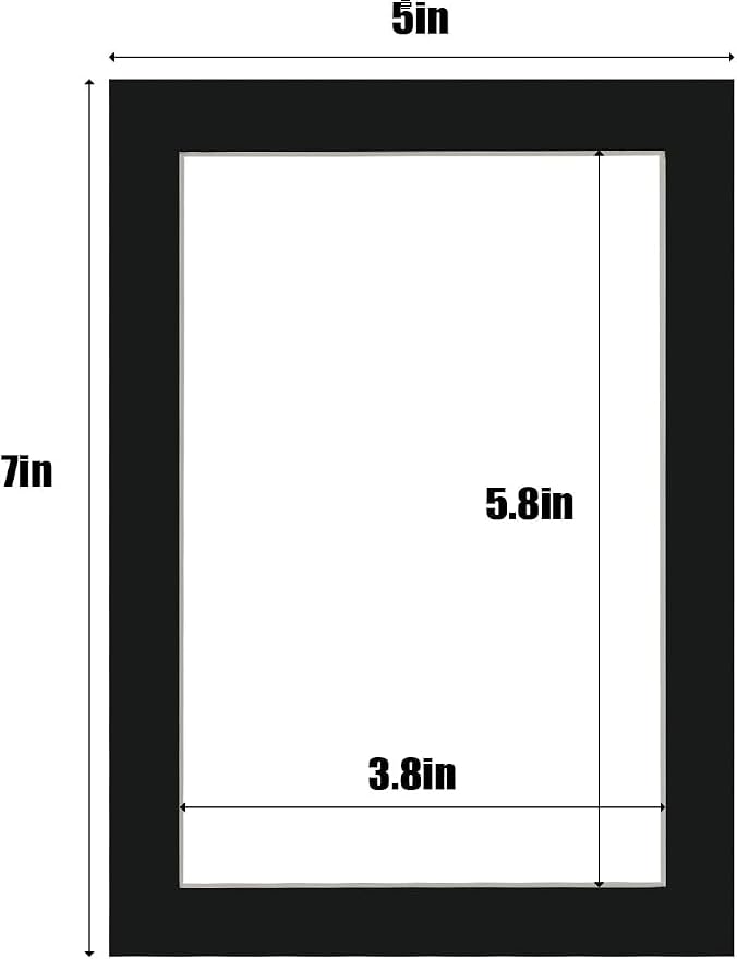 Egofine 5x7 Black Picture Mats Pack of 11, Frame Mattes - Image 2