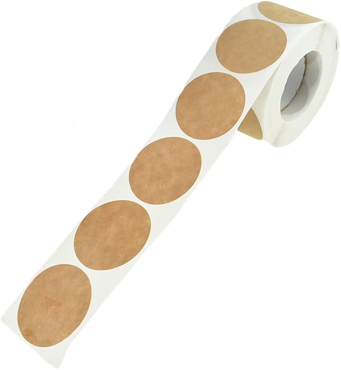 HAHIYO 1.5-Inch 500Pcs Natural Brown Kraft Round Label by HAHIYO