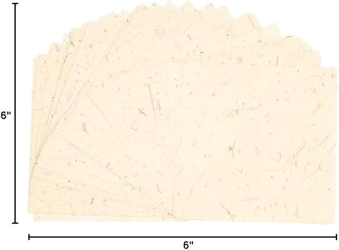 Natural Fiber Mulberry Tree, Banan Bark 6 x 6 Inches Square Origami Paper Arts - Image 5
