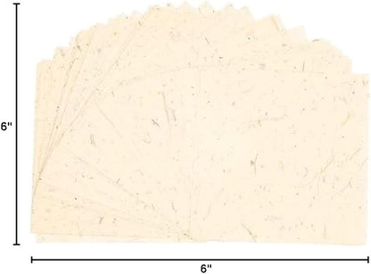 Natural Fiber Mulberry Tree, Banan Bark 6 x 6 Inches Square Origami Paper Arts - Image 5