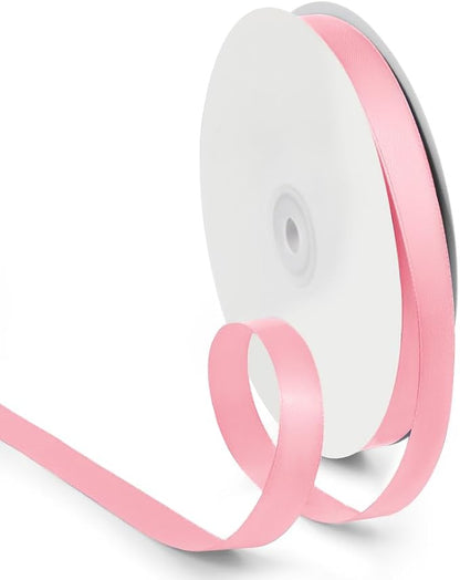 5/8 Inch 100 Yards Satin Ribbon Light Pink, Solid Color Fabric Ribbon by HimBen