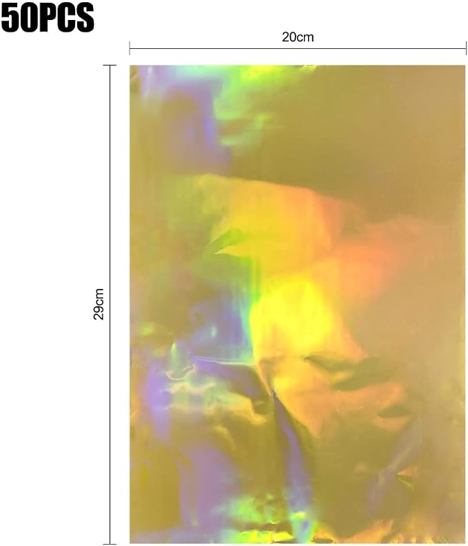 300 Pieces Toner Reactive Foil 6 Assorted Color Foil Paper Sheets - Image 2