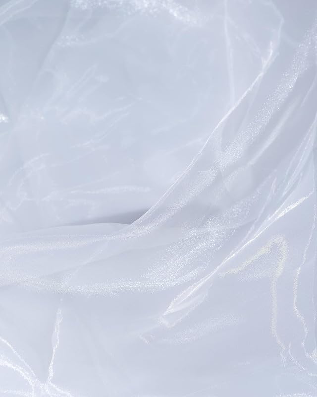 Fynite White Organza Fabric by The Yard | 2 Yard Long | 44" Wide | Bridal Soft - Image 4