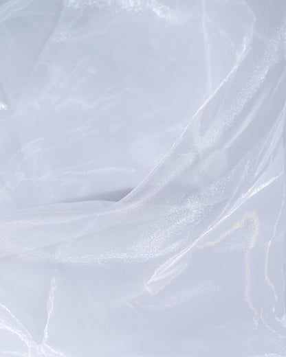 Fynite White Organza Fabric by The Yard | 2 Yard Long | 44" Wide | Bridal Soft - Image 4
