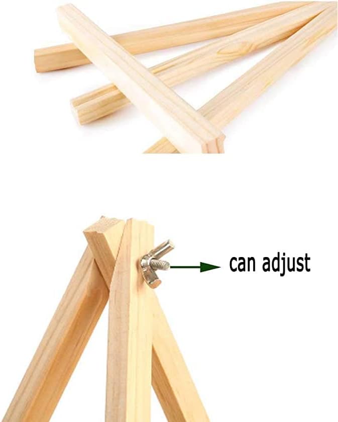 9.4" Tall Natural Pine Wood Tripod Easel Photo Painting Display Portable Tripod - Image 3