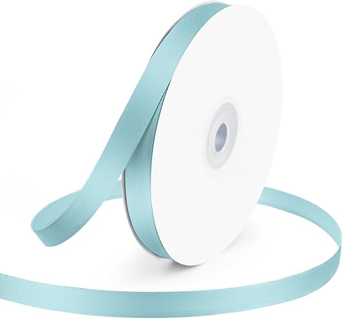 KMER LIFE 3/8" Wide x 50 Yards Baby Blue Polyester Satin Ribbon, Gift Wrapping by KMERLIFE