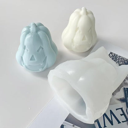 2 Pcs Halloween Candle Silicone Molds, DIY 3D Evil Pumpkin Candle Making Wax - Image 5
