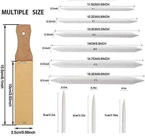 N NOROCME 12 PCS Blending Stumps and Tortillions Paper Art Blenders - Image 6