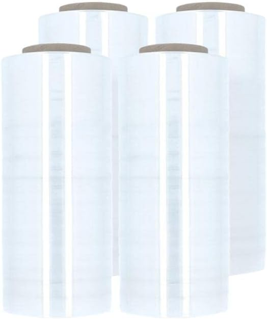 PSBM Stretch Wrap, 4 Pack, 16 Inch x 1500 Feet, 47 Gauge, Cast Hand Stretch by PackagingSuppliesbymail